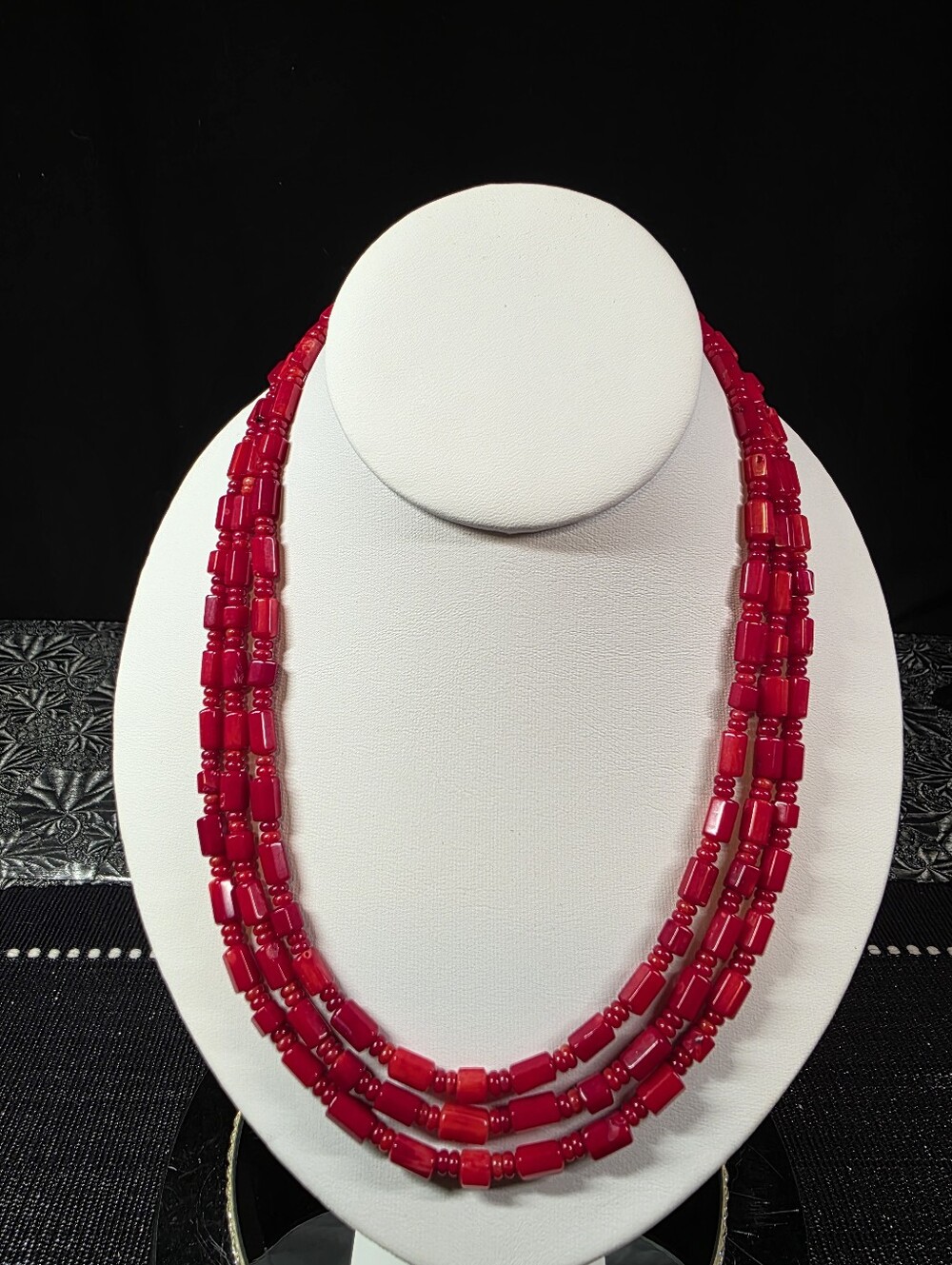 Jay King DTR Genuine RED Coral Desert Rose Trading Necklace